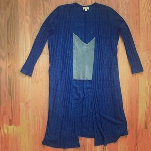 LulaRoe Size Medium Long Ribbed Blue Sweater